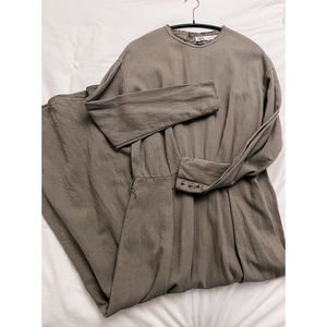 ZARA｜NWOT Long Sleeve Maxi Skirt One Piece Dress Moss Green Sz S
